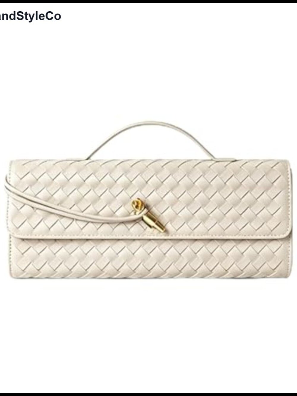 Woven Leather Clutch Evening Bag Women's Formal Handbag